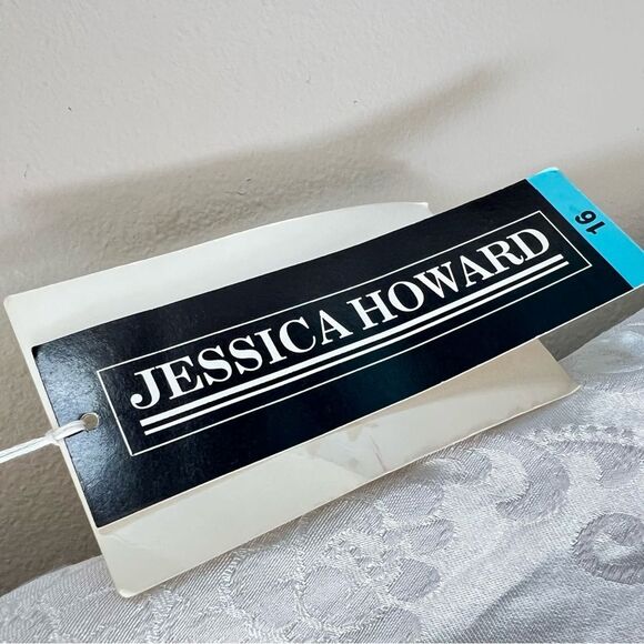 Vintage Jessica Howard Brocade Floral Princess Cut Cream Cocktail Dress - Picture 3 of 14